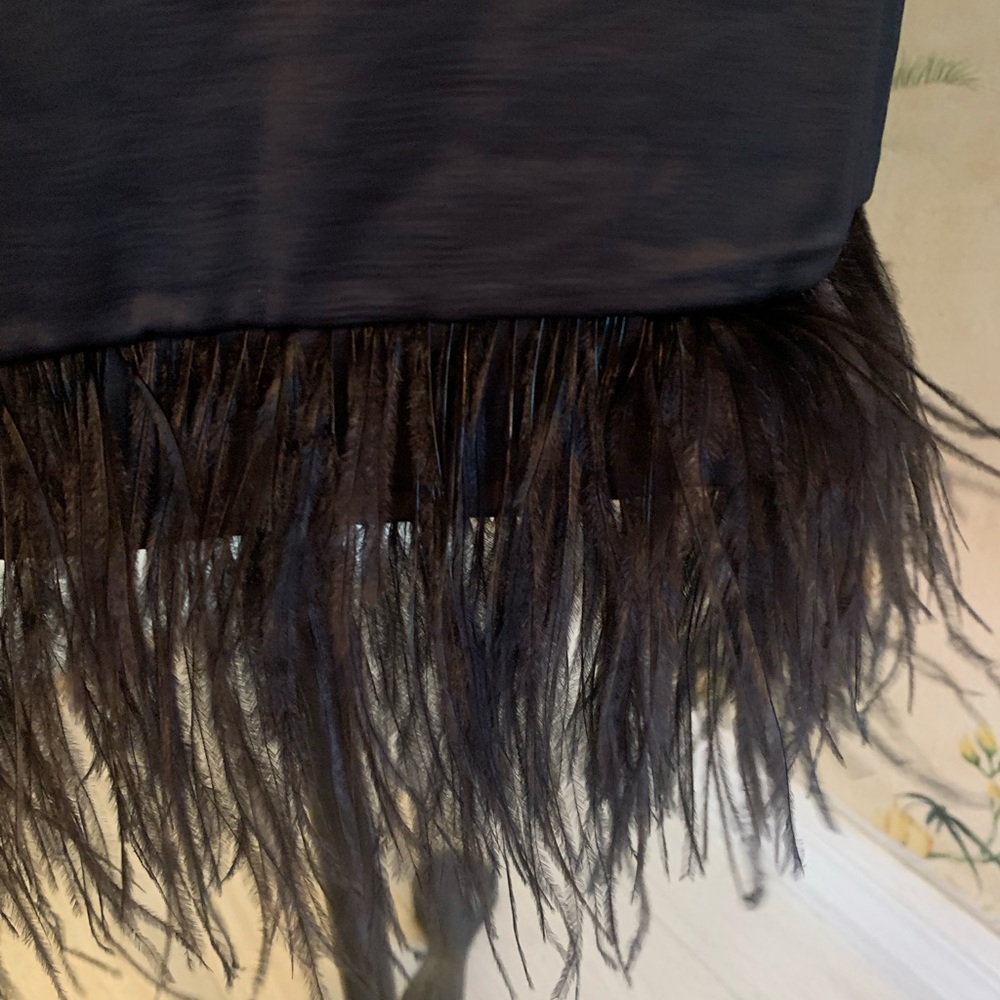 Dress, NWT, black cocktail dress with feather hem - Picture 5 of 5